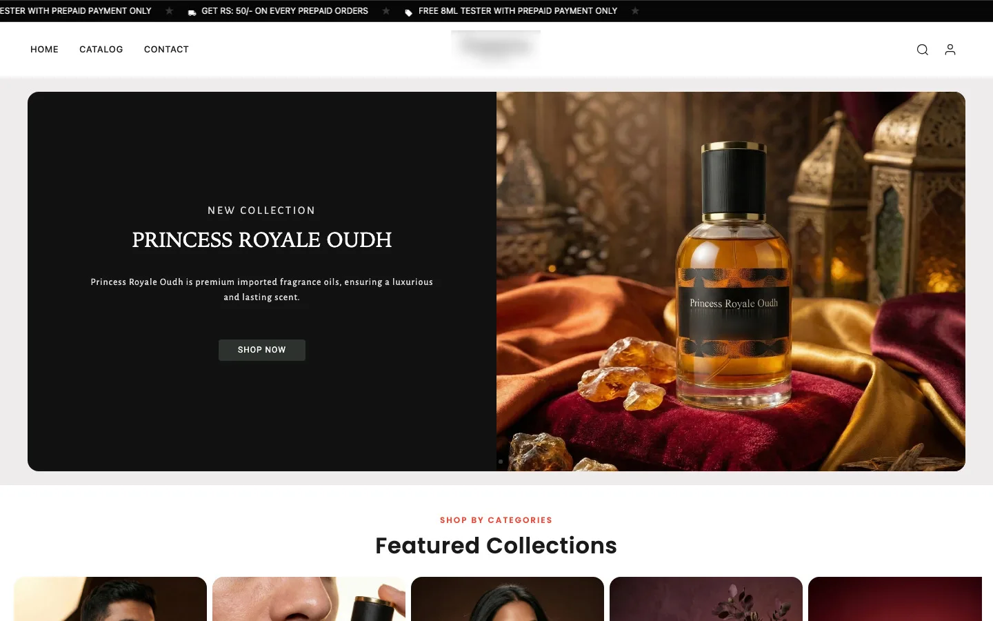 Luxury fragrance brand Shopify store designed by The Big Growth